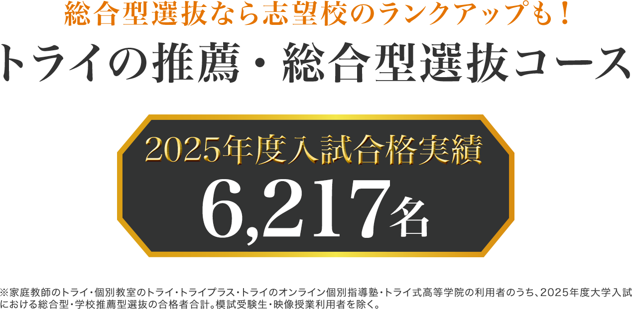総合型選抜なら志望校のランクアップも！トライの推薦・総合型選抜コース