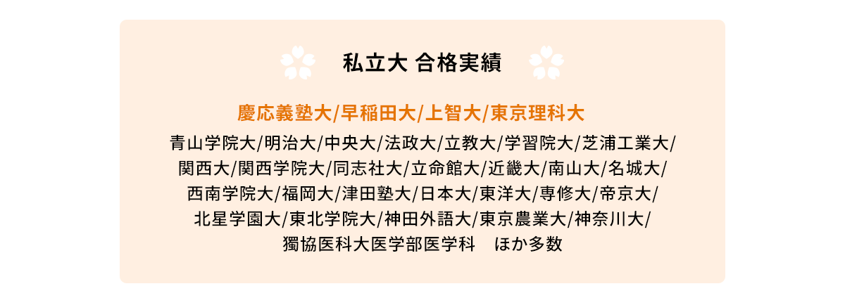 私立大 合格実績