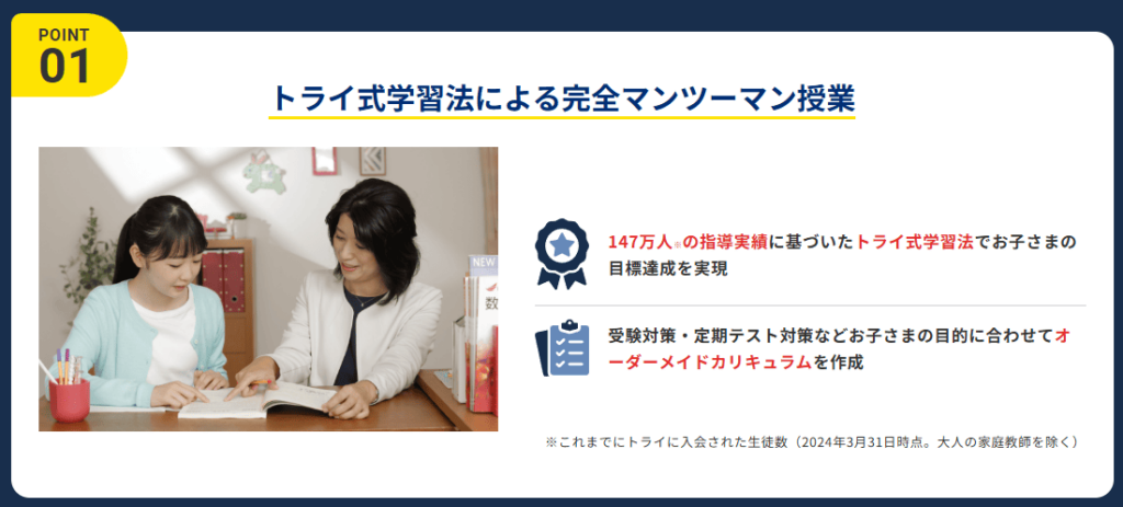 家庭教師のトライでは専任教師がADHDの特性に合わせた完全マンツーマン授業で大学受験を徹底サポート