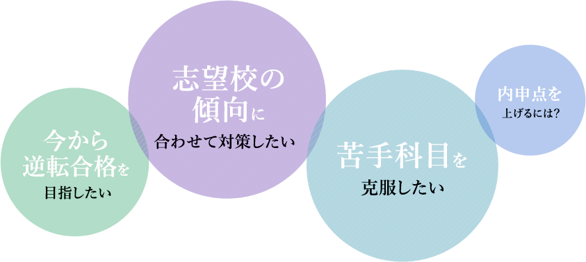 今から逆転合格を目指したい 志望校の傾向に合わせて対策したい 苦手科目を克服したい 内申点を上げるには?