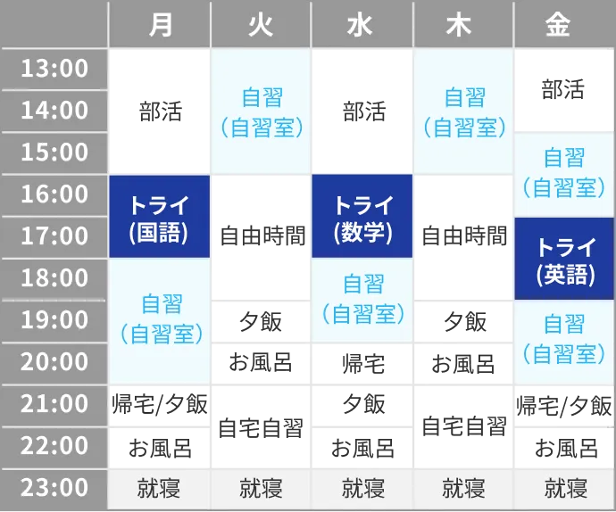 スケジュールのイメージ