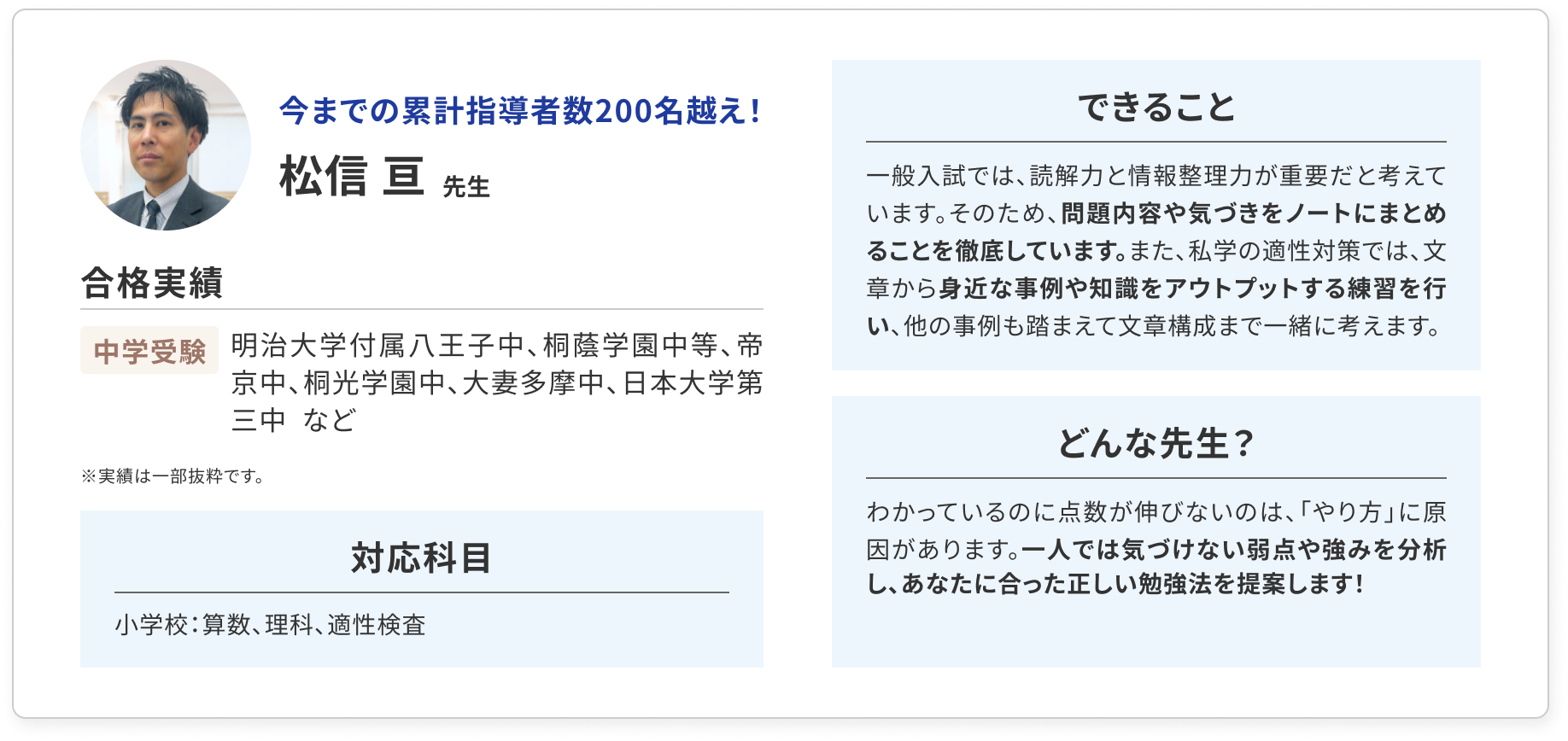 勉強への意識の変化から成長を感じています。