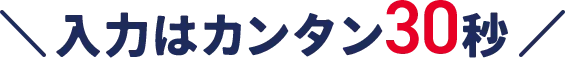 入力はカンタン30秒