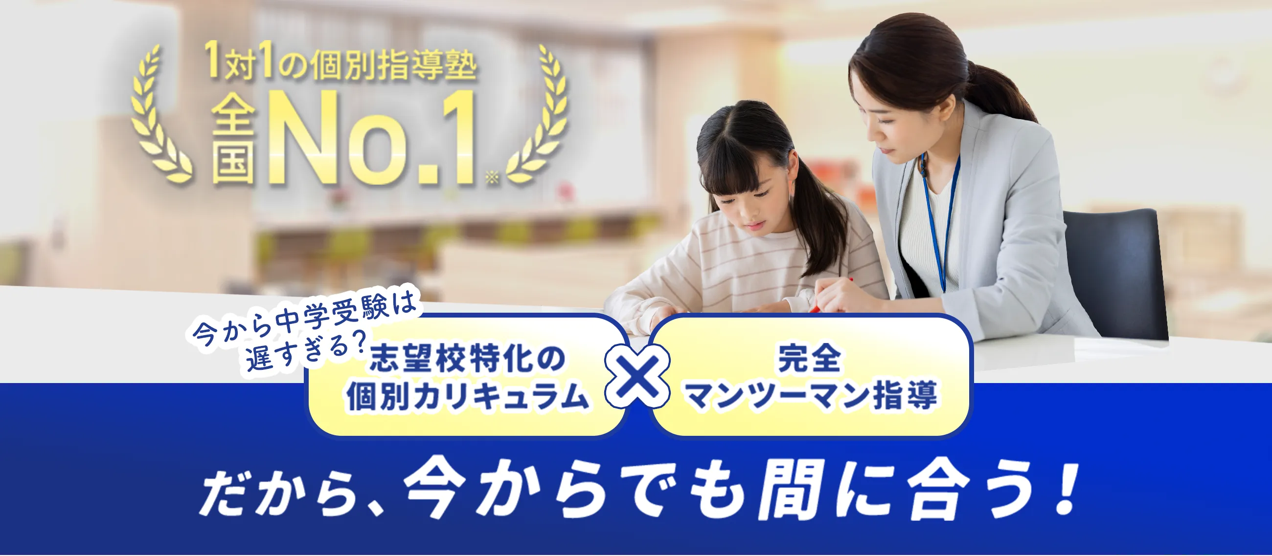 生徒一人ひとりの学習状況と志望校の入試傾向に基づいたオーダーメイドカリキュラム 志望校に特化したマンツーマン指導で自分専用の入試対策を！