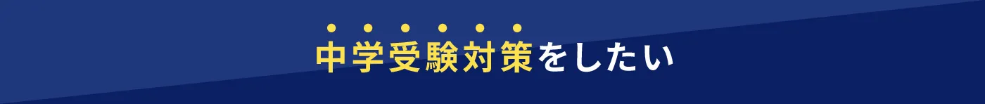 中学受験対策をしたい
