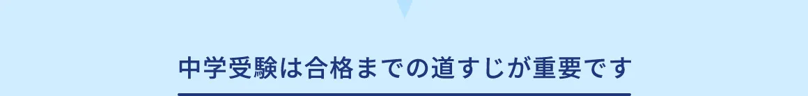 中学受験は合格までの道すじが重要です