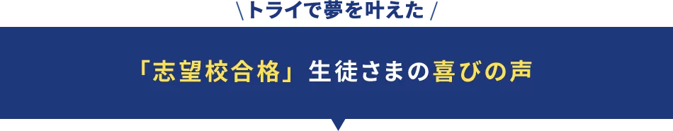 トライで夢を叶えた 「志望校合格」生徒さまの喜びの声