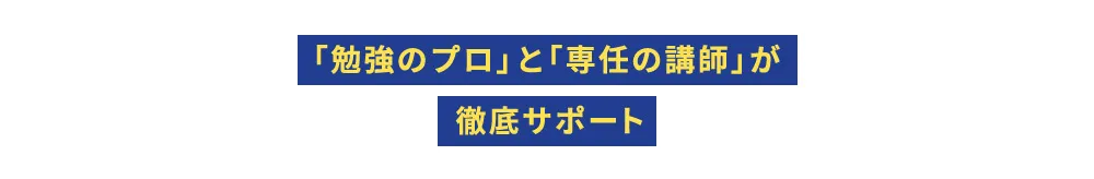 「勉強のプロ」と「専任の講師」が徹底サポート