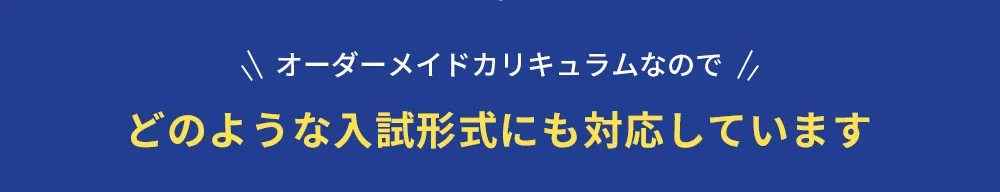 オーダーメイドカリキュラムなので どのような入試形式にも対応しています