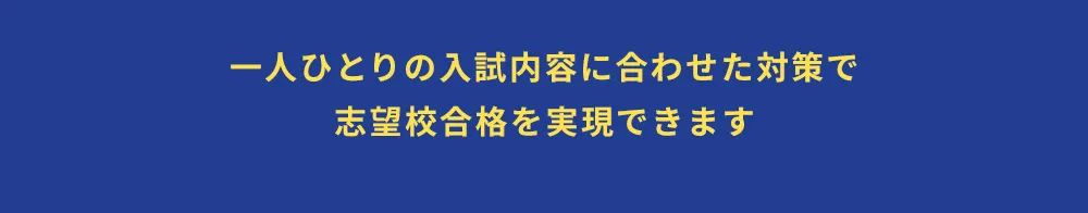 一人ひとりの入試内容に合わせた対策で志望校合格を実現できます
