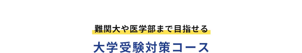 難関大や医学部まで目指せる 大学受験対策コース
