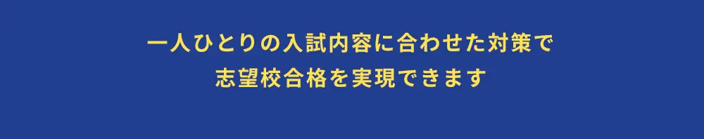 一人ひとりの入試内容に合わせた対策で志望校合格を実現できます