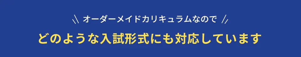 オーダーメイドカリキュラムなのでどのような入試形式にも対応しています