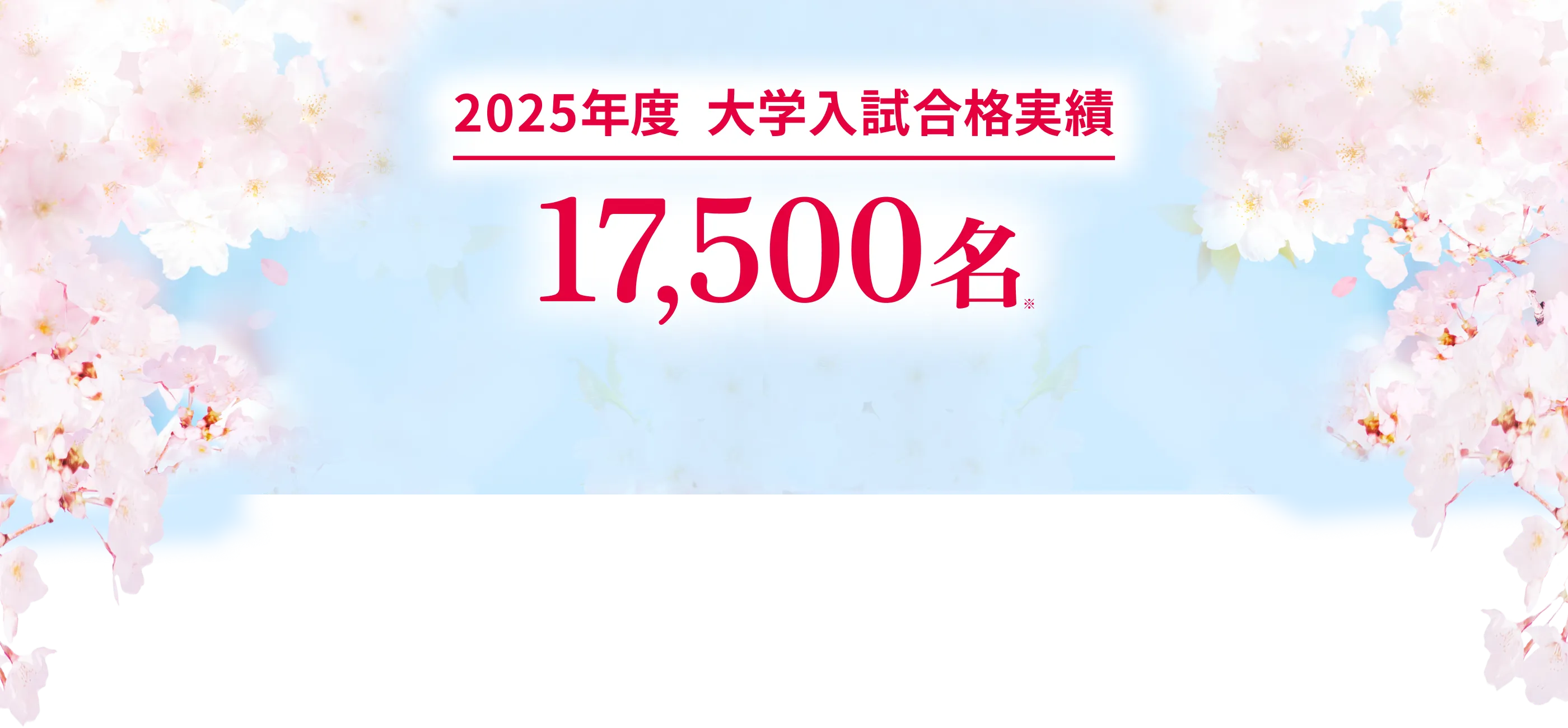 2025年度 大学入試合格実績 17,500名※