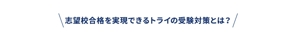 志望校合格を実現できるトライの受験対策とは？