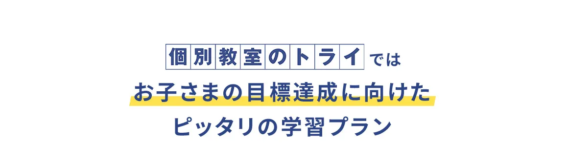 個別教室のトライではお子さまの目標達成に向けたピッタリの学習プラン