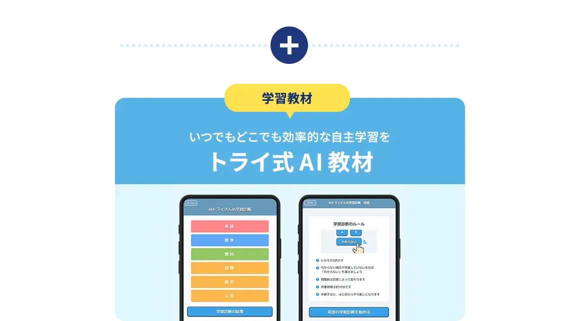 学習教材 いつでもどこでも効率的な自主学習を トライ式AI教材