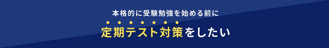 本格的に受験勉強を始める前に 定期テスト対策をしたい