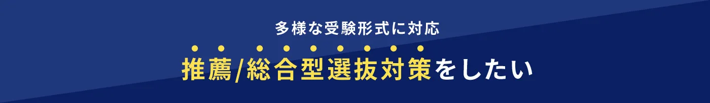 多様な受験形式に対応 推薦／総合型選抜対策をしたい