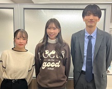 坂野先生(左)・浅野詞珠さん・本間達大先生(右)