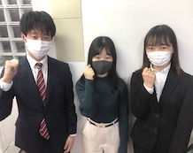 宮澤亜季さんと藤井先生（左）、石原先生（右）