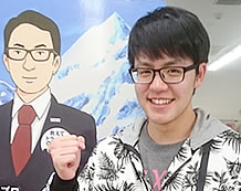 合格を決めてガッツポーズの増田くん