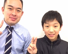 松本 琥太郎君(小6)と古閑 先生