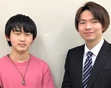 日下部君(左:小牧南高校)と担当講師