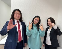 小田中先生、千田 毬愛さん、中田先生