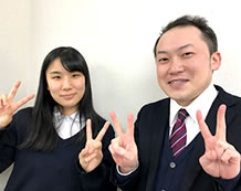 栗田彩葉さんと山田教室長