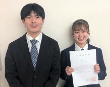原田花菜さん(北広島高校出身)と星先生