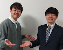 志望校に見事合格を果たした松江蓮君と川田先生