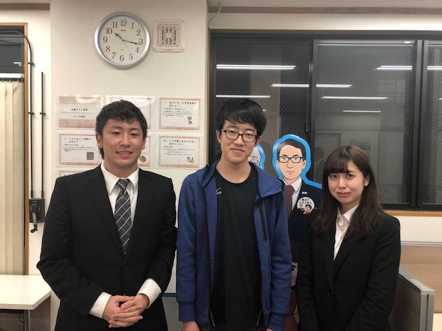 櫻井陽琉君と田中先生と井上先生