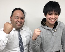 春日部共栄高等学校に合格　伊藤先生と西君