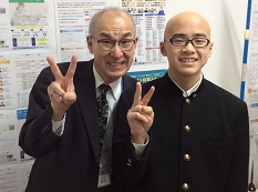 田中孝憲君(中条中)と鈴木先生