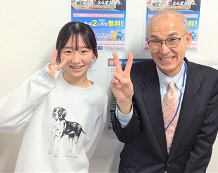 松林優奈さん(川中島中)と鈴木先生