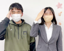 新山泰樹くん(三原市立本郷中学校)と谷口実咲季先生