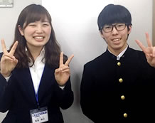 鬼塚先生(左)と稲葉聖くん