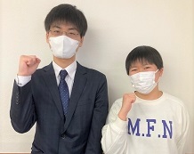 広島市立舟入高校合格! 松浦さん(大野中学校)と折見先生