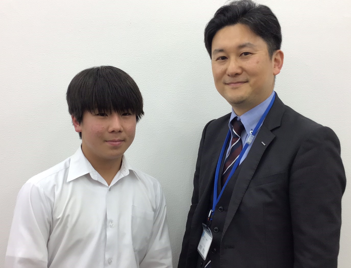 第一志望であった沼津高専に合格した中田君と教室長