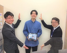 石川璃空くんと板垣拓夢先生と森本教室長