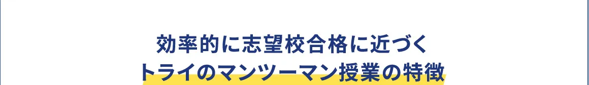 効率的に志望校合格に近づくトライのマンツーマン授業の特徴
