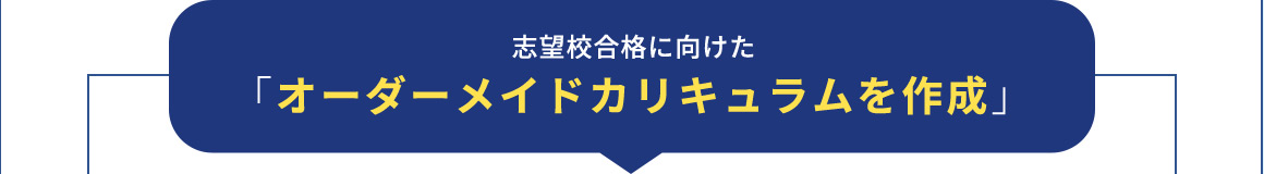 志望校合格に向けた「オーダーメイドカリキュラムを作成」