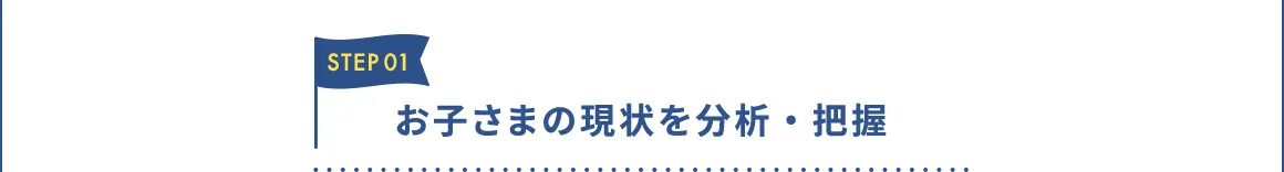 STEP01 お子さまの現状を分析 ・把握