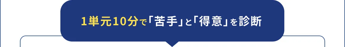 1単元10分で「苦手」と「得意」を診断