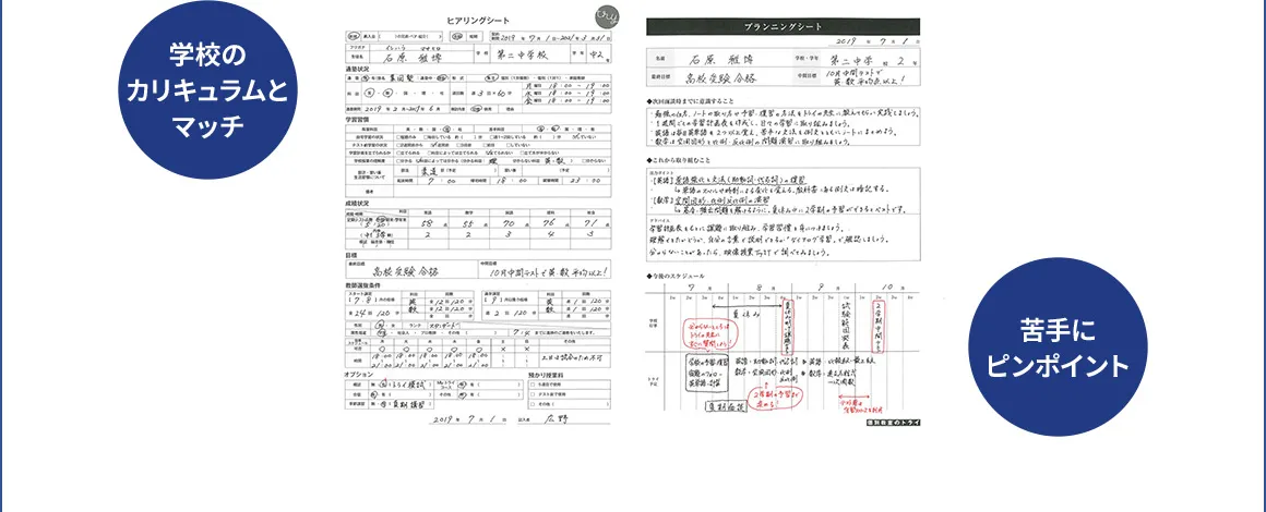 学校のカリキュラムとマッチ 苦手にピンポイント