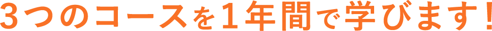 3つのコースを1年間で学びます!
